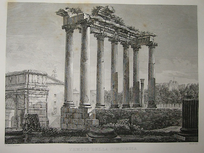 Cottafavi Gaetano (attivo nella prima metà  del XIX Secolo) Tempio della Concordia 1843 Roma